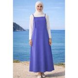 El Moda Kadın Lila Renk Ayarlanabilir Ip Askılı Jile Elbise - 2XL - 3XL - 375Lila