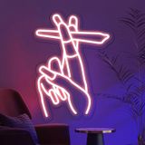 El Neon Tabelaları Pembe Led Neon Tabela, Duvar Dekoru için, Tırnak Neon Tabelaları USB El Neon Işıklı İşaretler Salon Yatak Odası Oturma Odası Ofis Restoran Ev Bar Parti Oyun Odası için