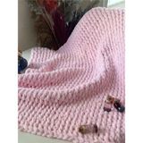 El Örgü Puffy Bebek Battaniye 90X90 cm - 90 x 90 - Pembe