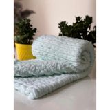 El Örgü Puffy Bebek Battaniye 90X90 cm - Tek Ebat - Su Yeşili