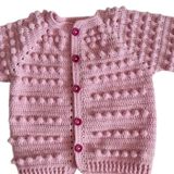 El Örgüsü Bebe Hırkası pembe