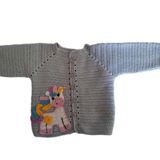 El Örgüsü Bebe kız çocuk Hırkası-Pony at