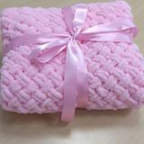 El Örgüsü Bebek Battaniyesi, Açık Mor, 90x90 cm, Yumuşak Chenille Dokulu (PEMBE)