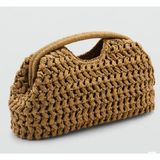 El Örgüsü Clutch Çanta - Kahve - Açık Camel