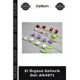 El Örgüsü Gelincik Dalı Dekoratif Obje Çiçek Alternatifi Renkli Dal