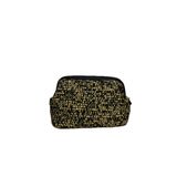 El Örgüsü Hasır Clutch Çanta, Siyah ve Bej Desenli, Vintage Stil