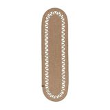 El Örgüsü Jüt Runner Oval Şerit Desenli Masa Sehpa Unite Üstü Dekoratif Amerikan Servis Kaymaz Yıkanabilir Bohem Tarz Restorant Ofis Otel Alanlarınız İçin Dekor (HASIR, 30 X 70 CM)