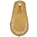 El Örgüsü Jüt Runner Oval Şerit Desenli Masa Sehpa Unite Üstü Dekoratif Amerikan Servis Kaymaz Yıkanabilir Bohem Tarz Restorant Ofis Otel Alanlarınız İçin Dekor (JÜT, 30 X 70 CM)