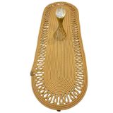 El Örgüsü Jüt Runner Oval Şerit Desenli Masa Sehpa Unite Üstü Dekoratif Amerikan Servis Kaymaz Yıkanabilir Bohem Tarz Restorant Ofis Otel Alanlarınız İçin Dekor (JÜT, 35 X 100 CM)