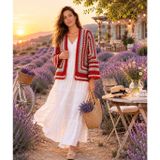 El Örgüsü Kadın Hırka%100 Pamuk Bohem Vintage Granny Square Kırmızı Bej Gri Mevsimlik El Yapımı Hırka M BEDEN