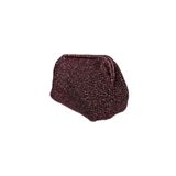 El Örgüsü Metalik Simli Clutch Çanta, pembe Renk, Özel Dokuma Tasarım