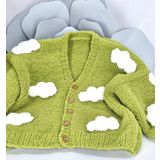 El Örgüsü Soft Peluş Bulutlu Unisex Çocuk Hırka