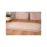 El Örmesi Bej Runner 100X35 cm Bohem Masa Örtüsü Dekoratif Dantel Kenarlı El Yapımı Runner