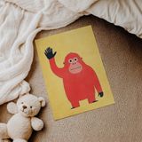 El Sallayan Orangutan Çocuk Odası Duvar Posteri Çerçeveli Tablo Duvar Dekorasyonu - 30 x 40 - Çerçevesiz Poster