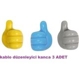 El Şeklinde Kendinden Yapışkanlı Klips Kablo Tutucu Kablo Sabitleyici Düzenleyici Toparlayıcı - Çok Renkli