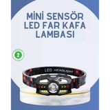 El Sensörlü Led Far Suya Dayanıklı Şarjlı Kafa Lambası Mir35518294