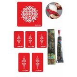 El Süsleme Mandala Hint Kınası ile Geçici Dövme Yapma Seti
