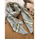 El Tezgahı Dokuma Çizgili Şal Pareo,%100 Pamuk, 200x90 cm | Unisex Tasarım, Türkiye'de Üretilmiş, Püsküllü Kenar, Eşsiz Desen, Yetişkinler İçin