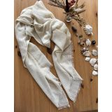 El Tezgahı Dokuma%100 Pamuk Unisex Düz Şal, 160 x 90 cm | Unisex Tasarım, Türkiye'de Üretilmiş, Püsküllü Kenar, Eşsiz Desen, Yetişkinler İçin