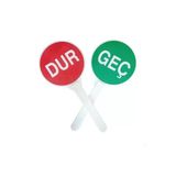 El Tipi Dur-Geç Levhası – Çift Yönlü, Reflektif, Ergonomik Saplı Trafik Kontrol Levhası