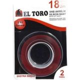 El Toro El Toro Çift Taraflı Bant Silikonlu 18MM 2mt