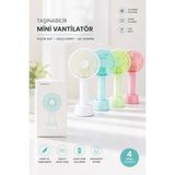 El Vantilatörü Mazira Taşınabilir Mini USB Şarjlı Masaüstü El Vantilatörü 3 Kademeli Sessiz Fan - Beyaz