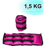 El Ve Ayak Bilek Ağırlığı 2x1 ,5 Kg Kum Torbası Korsesi Ağırlık Kas Güçlendirmek Pilates 1.5 Kg Çift pembe