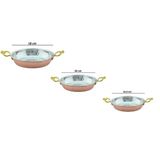 El Yapımı 3 Lü Set (14.5CM,16CM,18CM) Bakır Sahan Tava Seti