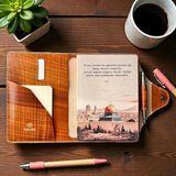 El Yapımı A5 Deri Defter Ajanda Kitap Kılıfı Organizer, Kalem Bölmeli, 170x224x20mm (Kahverengi Taba)