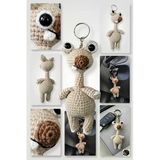 El Yapımı Amigurumi Sid Karakter Anahtarlık - Sevimli Örgü Figür Araba Anahtarlığı & Çanta Aksesuarı