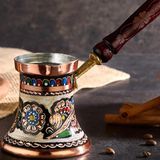 El Yapımı Bakır Türk Kahvesi Cezvesi: