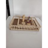 El Yapımı Bambu Çubuklu Söz Nişan Tepsisi 2li Set (35 x 25 cm -20 x 20 cm ) - Ahşap