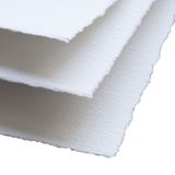 El Yapımı Beyaz Deckle Kenar Boş Kağıt - 50'li Paket - 15 x 18 cm - Kartpostallar, Davetiyeler, El Sanatları ve Duyurular için Karışık Ortam Yaprak Kağıt - Kalın 150 GSM