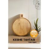 El Yapımı Çam Ağacı Ahşap Kesme Tahtası, Şık ve Dayanıklı Tasarım - Altın - Seçenek 1