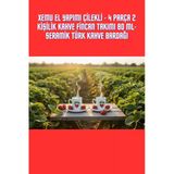 El Yapımı Çilekli - 4 Parça 2 Kişilik Kahve Fincan Takımı 80 Ml- Seramik Türk Kahve Bardağı