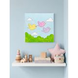 El Yapımı Çocuk Odası Duvar Süsü - Orijinal Akrilik Kanvas Tablo (20x20 cm)