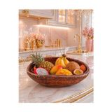 El Yapımı Dekoratif Meyve Kasesi 41x25 cm – Kırılmaz Şık Sunum Kasesi, Kuruyemiş & Ekmek Servis Tabağı