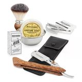 El Yapımı Deri Çantada Störtebekker® Premium Erkek Tıraş Makinesi Seti - Tıraş Fırçası, Tıraş Kasesi, Tıraş Sabunu, Şap Taşı Ve Tı