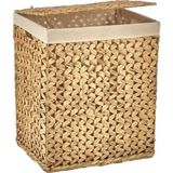 El Yapımı Doğal Hasır Katlanabilir Kirli Çamaşır Sepeti, Modern Balıksırtı Desenli Çamaşır Sepeti, Katlananır Yer Kaplamayan Rattan Kirli Çamaşır Sepeti (44X34CMYÜKSEKLIK 54CM)