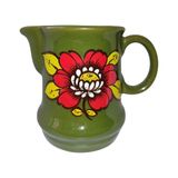 El Yapımı El Boyama Retro Çiçek Desenli Vintage Seramik Sütlük Sürahi - 1 - 300 ml