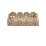 El Yapımı Hasır Depolama Sepeti, Rustik Vintage Tasarım, 30.5 cm x 23 cm x 6.5 cm, Dekoratif Masaüstü Organizatör
