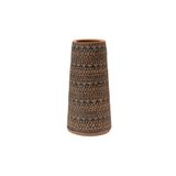 El Yapımı Kabartmalı Terracotta Vazo