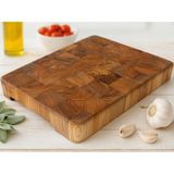 El Yapımı Karaağaç End Grain Kesme Tahtası 38x28x5 cm – Masif Ahşap Kasap Blok – Kalın Doğrama Tahtası – Profesyonel Mutfak ve Sunum Tahtası