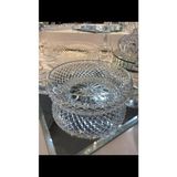 El Yapımı Kesme Kristal Cam Salata Kasesi / Sunum Kasesi 22 Cm - 1 Adet