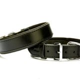 El Yapımı Konforlu Deri Köpek Tasması 3,5X45-50 Cm Siyah