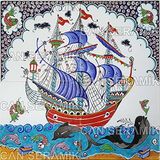 El Yapımı Kütahya Çini Karo -8 (40*40 Cm.) - Can Seramik