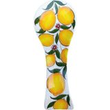 El Yapımı Limon Desenli Kaşıklık Seramik Kaşık Altlığı - Sarı
