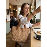 El Yapımı Megahan Boutıque Kagıt Ip Trend Her Ortama Uygun Yazlık Modern Çanta Handmade - Bej