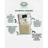 El Yapımı Meşe Külü Altın Otu Sabunu 120 Gr. - Sarı-Beyaz
