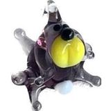 El Yapımı Mini Murano Cam Köpek Biblo A124-01